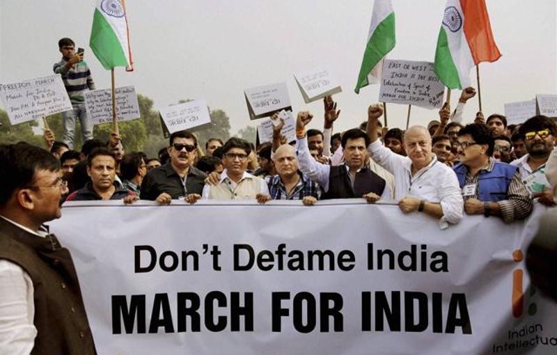 Anupam Kher at march for India