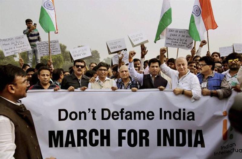 Anupam Kher at march for India