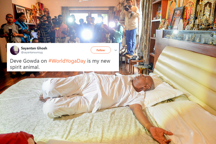 Yoga In Bed - Our Former PM's Way On Yoga Day...