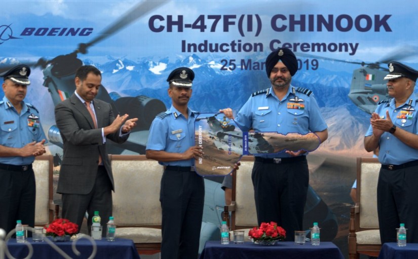Indian Air Force has formally inducted four CH- 47F (I) - Chinook heavy-lift helicopters , ourvoice, werIndia