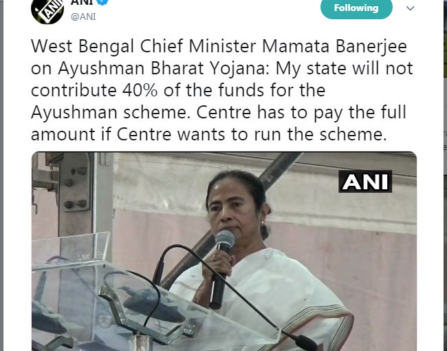 Mamata Banerjee Pulled Out West Bengal From Ayushman Scheme Of Central Government