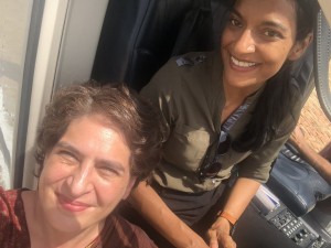 Congress Party Member Priyanka Gandhi's Selfie With Woman Pilot