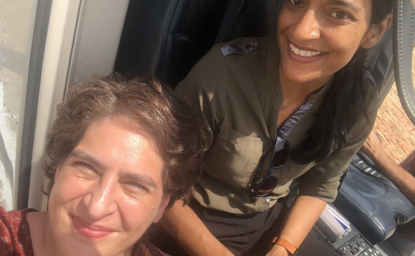 Congress Party Member Priyanka Gandhi's Selfie With Woman Pilot