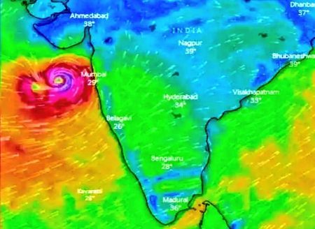 Cyclone Vayu makes its way towards the Gujarat Coast