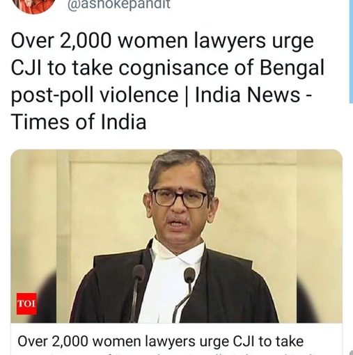 Over 2000 Women Lawyers Across Country Ask CJI & Union Home Minister To Take Cognizance Of Post-Poll Violence in Bengal, Demand SIT .