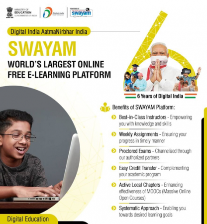 SWAYAM World’s Largest Online E-Learning Platform In India