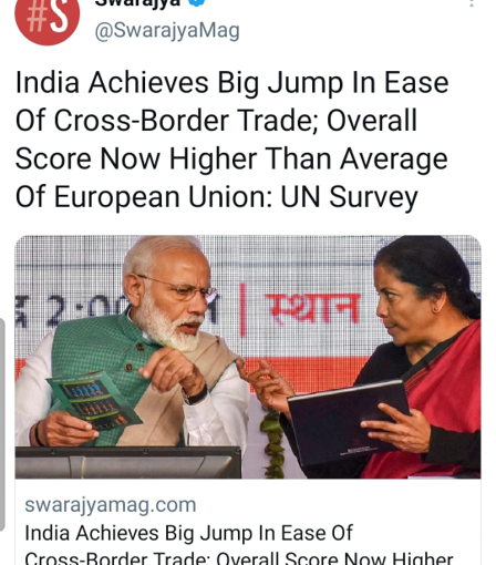 India Achieves Big Jump In Ease Of Cross-Border Trade; Overall Score Now Higher Than Average Of European Union: UN Survey