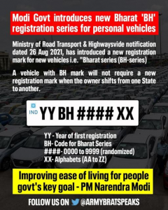 New Bharat Series BH Mark Introduced For Vehicle Registration: What It Means
