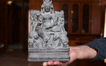 1,200 Year Old Black Stone Idol Of Goddess Durga Found In Jammu And Kashmir