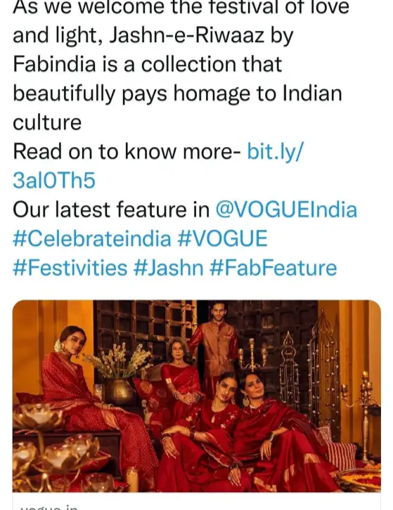 De-Hinduising Deepawali? Testing Hindus Patience? Clothing Brand FabIndia Branding Diwali Collection ‘Jashn-e-Riwaaz’