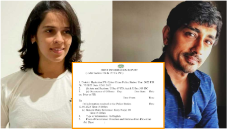 FIR against Tamil actor Siddharth on the complaints of Hindu Jana Shakti for his crass comments on Saina Nehwal