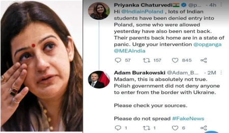 Shiv Sena MP Priyanka Chaturvedi Targets The Indian Embassy In Poland Over A Video Of A Student Stuck In Kyiv, Netizens Give Her A Lesson In Geography