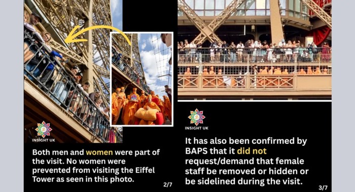 BAPS Rejects Eiffel Tower Gender Row